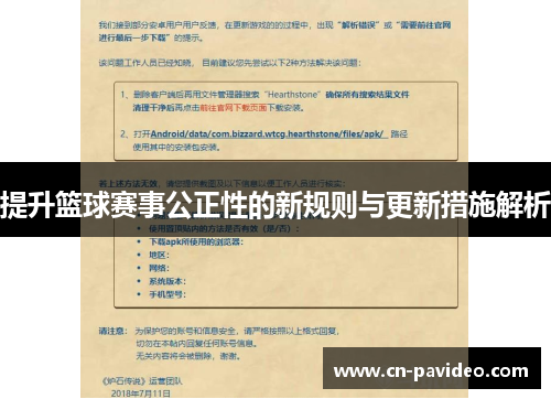 提升篮球赛事公正性的新规则与更新措施解析